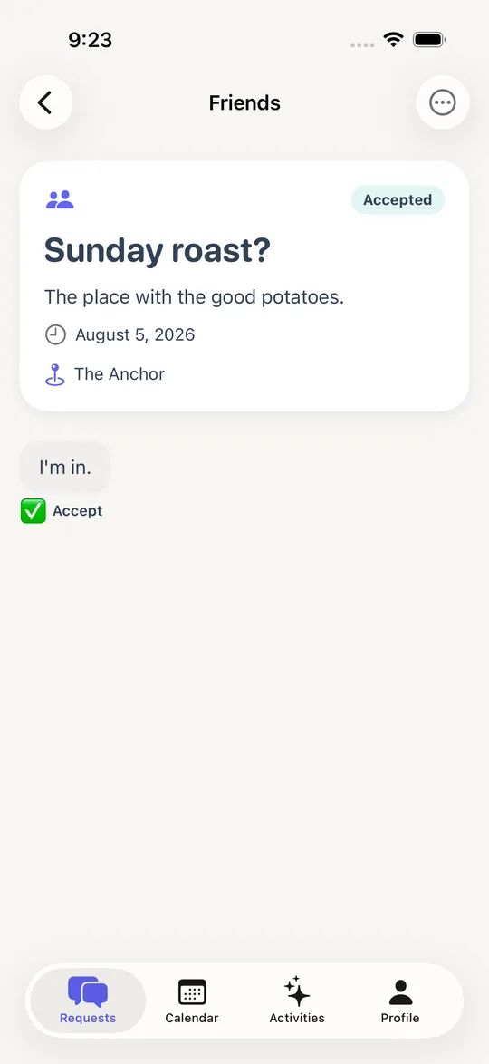 A plan shared with a group